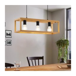 Eglo 32144 - Lustre suspenso em cabo BLACKCROWN 3xE27/40W/230V castanho