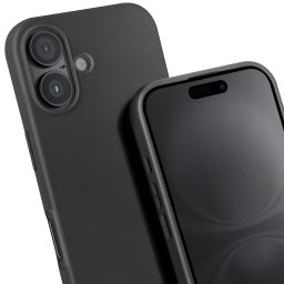 Capa de Silicone Simples Preta iPhone 16