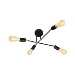 Candelabro montado à superfície ROSETTE 4xE27/15W/230V preto/dourado