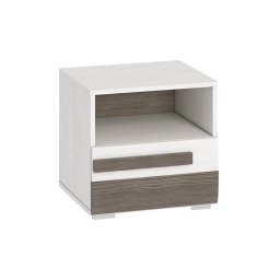 Mesa de cabeceira SARPA 45x46 cm branco/castanho