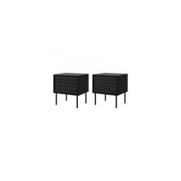 CONJUNTO 2x Mesas de cabeceira CORTINA 51x45 cm preto