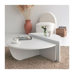 CONJUNTO 2x Mesas de centro PODIUM branco