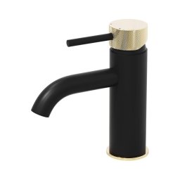 Misturadora para lavatório ANHOLT 15,6 cm preta/latão
