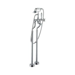 Conjunto para banheira de pé com misturador, 106,3 cm, cromo brilhante