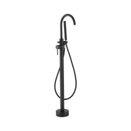 Conjunto de banheira independente com misturadora, 116 cm, preto