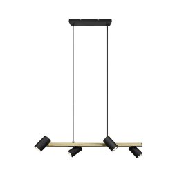 Trio - Lustre suspenso em cabo MARLEY 4xGU10/35W/230V preto/dourado