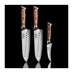 Gudaro-CONJUNTO 2x Faca Santoku de Cozinha FENG 7,5"+ 1x Faca para Frutas FENG 3,5"