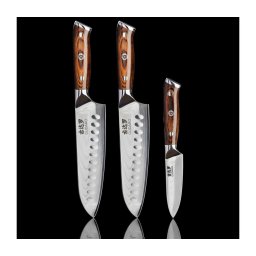 Gudaro - Conjunto 2x Faca Santoku FENG 7,5" + 1x Faca de Cozinha FENG 3,5"