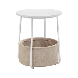 Mesa de apoio NOIRA branca/castanha clara