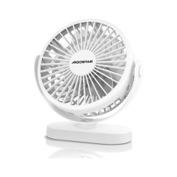 Aigostar - Ventilador de mesa recarregável 4W/5V 1500mAh branco