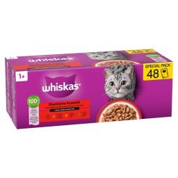 48x85g Seleção clássica em molho Whiskas 1+ saquetas gatos