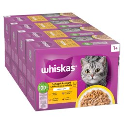 48x85g Seleção aves em gelatina Whiskas 1+ saquetas gatos