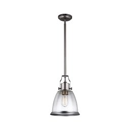 Feiss FE-HOBSON-P-M-SN - Candeeiro suspenso HOBSON 1xE27/60W/230V prateado