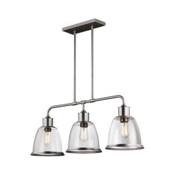 Feiss FE-HOBSON-3P-SN - Candeeiro suspenso HOBSON 3xE27/60W/230V