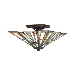Quoizel QZ-MAYBECK-F - Candeeiro de teto Tiffany MAYBECK 2xE27/60W/230V