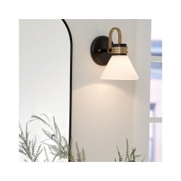 Kichler KL-FARUM1-BK - Candeeiro LED para casa de banho FARUM 1xG9/3W/230V preto/latão
