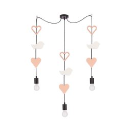 Lustre infantil com cabo TRIO 3xE27/20W/230V rosa/branco