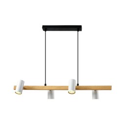 Candeeiro pendente em cabo XILO 4xGU10/25W/230V faia/branco