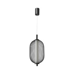 Candeeiro suspenso por cabo PUMA LED/10W/230V Ø 15 cm preto