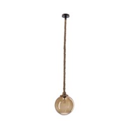 Lustre suspenso por cabo SHEDON 1xE27/40W/230V bege fumê