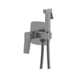 KFA Armatura 4529-512-61 – Misturador para bidé com duche de mão para instalação embutida MALAGA, cinza metálico