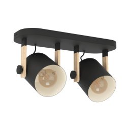 Eglo 43557 - Luminária spot HORNWOOD 2xE27/28W/230V preta