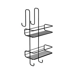 Gedy - Prateleira de parede para duche CHROM LINE 49x24 cm preto fosco