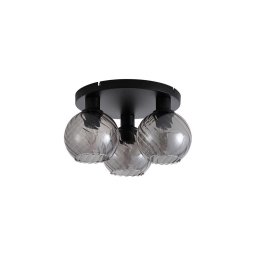 Searchlight 44521SM - Luminária de teto RADIANCE 3xE27/60W/230V Ø 37,5 cm preta