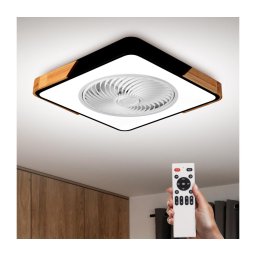 BRILAGI Luz LED dim. c/ventilador 30W 230V 3000-6500K preto/carvalho+comando