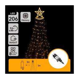 Aigostar - Decoração de Natal LED para exterior LED/3,6W/230V 2m IP44 branco quente