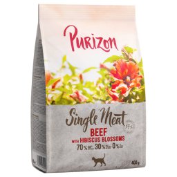 400g Vaca com flores de hibisco Single Meat Purizon ração para gatos