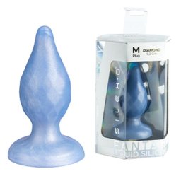 SILEXD - DIAMOND PLUG ANAL FANTASY DE SILICONE LÍQUIDO TERMOREATIVO AZUL PEROLADO 9,2 CM