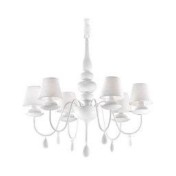 Ideal Lux - Candeeiro suspenso BLANCHE 6xE14/40W/230V diâmetro 75 cm branco