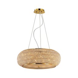 Ideal Lux - Candeeiro suspenso de cristal PASHA 10xE14/40W/230V diâmetro 55 cm dourado