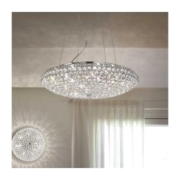 Ideal Lux - Candeeiro suspenso de cristal LED KING 12xG9/3W/230V diâmetro 65 cm cromado