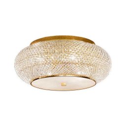 Ideal Lux - Iluminação para teto de cristal PASHA 10xE14/40W/230V diâmetro 55 cm dourado