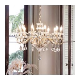 Ideal Lux - Candeeiro suspenso NEGRESCO 10xE14/28W/230V diâmetro 85 cm dourado