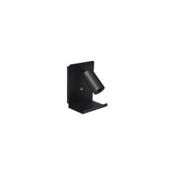 Luminária de parede com prateleira e carregador USB 1xGU10/35W/230V preta