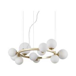 Ideal Lux - Candeeiro suspenso LED PERLAGE 11xG9/3W/230V diâmetro 73 cm dourado/branco