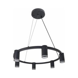 Candeeiro suspenso PARIS 6xGU10/12W/230V preto