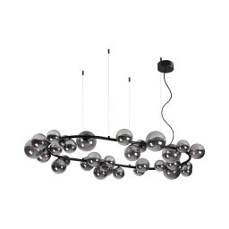 Ideal Lux - Lustre LED suspenso por cabo PERLAGE 30xG9/3W/230V 143 cm preto/fumê