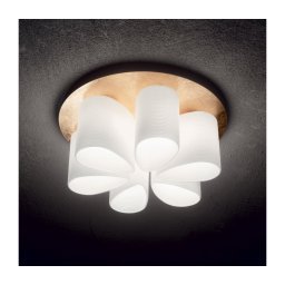 Ideal Lux - Iluminação de teto DAISY 6xE27/52W/230V diâmetro 60 cm dourado/branco