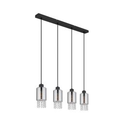 Globo 15799-4H - Candeeiro suspenso BACKEY 4xE27/40W/230V preto
