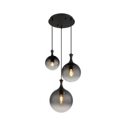 Globo 15885-3H - Candeeiro suspenso DALTON 3xE27/10W/230V diâmetro 48 cm preto