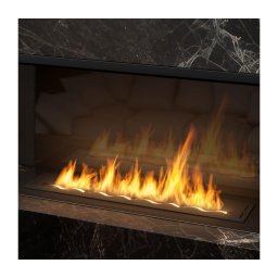 InFire - Lareira embutida BIO 7,5x100 cm 6kW preto