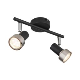 Globo 57917-2N - Foco MASON 2xGU10/25W/230V preto/prateado