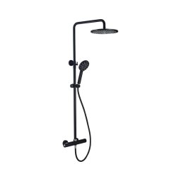 Conjunto de duche com misturador termostático DRAGOR, acabamento preto mate