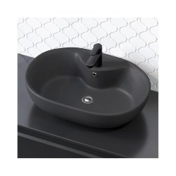 Lavatório de bancada TROMSO 59,5x41 cm cerâmica/preto
