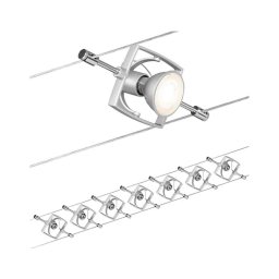 Paulmann 94152 - Conjunto 7xGU5,3/10W sistema completo de iluminação por cabo MAC 230V cromado