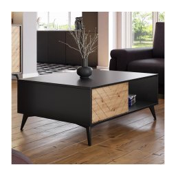 Mesa de centro DIAMOND 40x104 cm preto/castanho